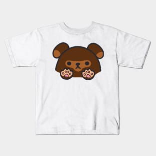 cute kawaii patterned brown dog Kids T-Shirt